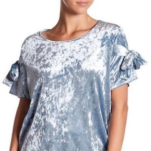 Pleione Crushed Velvet Tie Sleeve Top